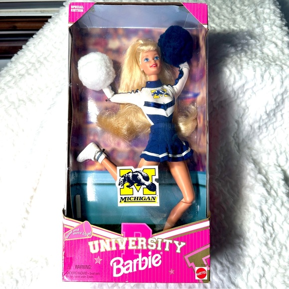 Barbie Other - NIB Vintage 1996 Barbie University Of Michigan Wolverines Cheerleader Doll